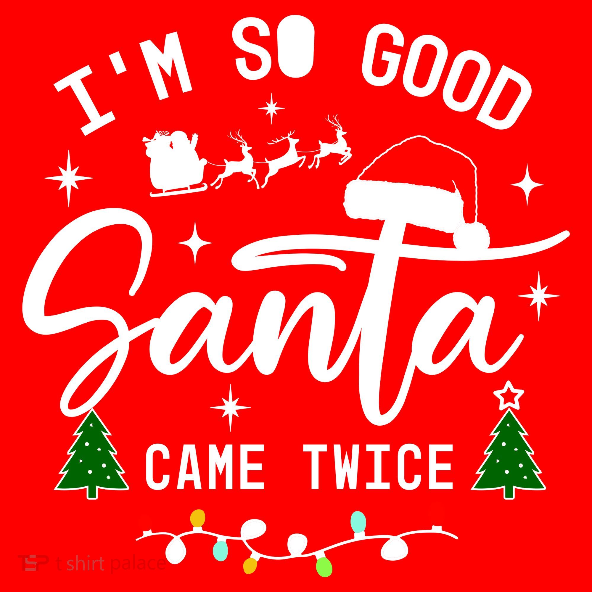 Im So Good Santa Came Twice Funny Christmas Lights Women's Tank Top