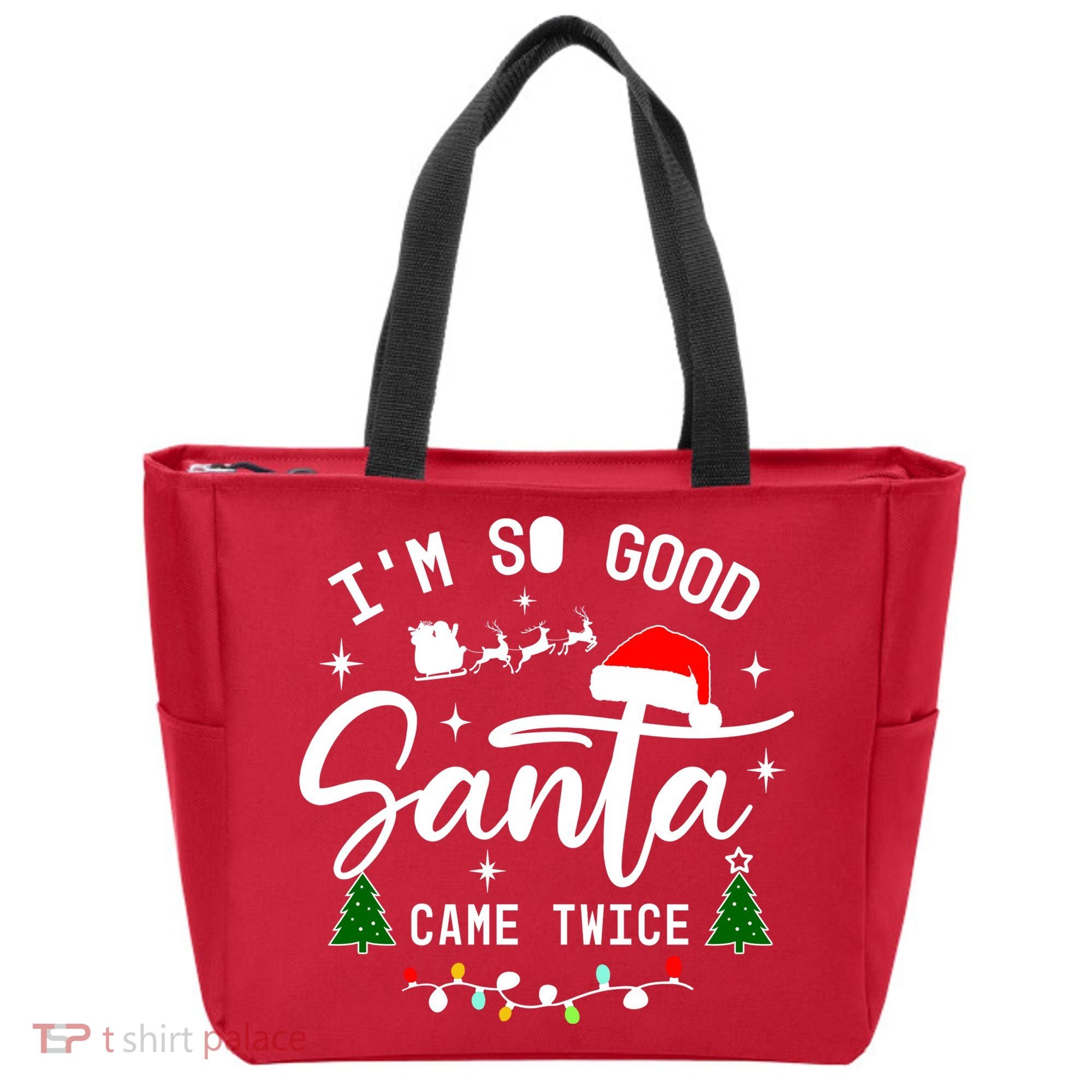 Im So Good Santa Came Twice Funny Christmas Lights Tote Bag