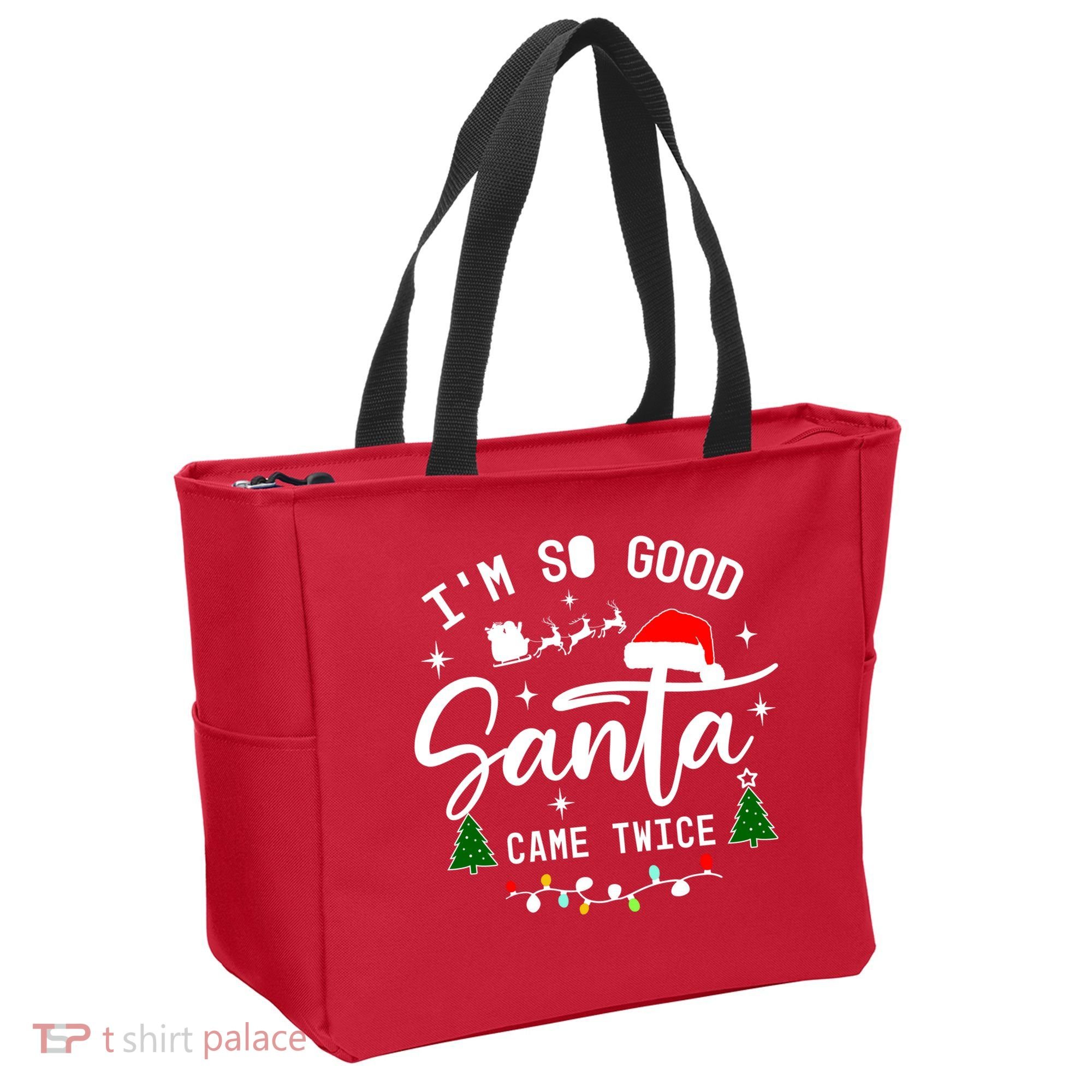 Im So Good Santa Came Twice Funny Christmas Lights Tote Bag