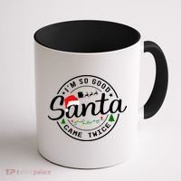 Im So Good Santa Came Twice Funny Christmas Logo Coffee Mug thumb 1
