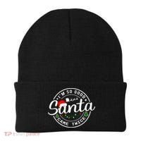Im So Good Santa Came Twice Funny Christmas Logo Beanie thumb 0
