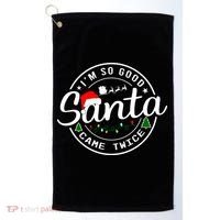 Im So Good Santa Came Twice Funny Christmas Logo Golf Towel thumb 0