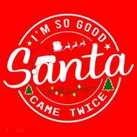 Im So Good Santa Came Twice Funny Christmas Logo Polo thumb 2