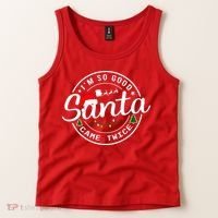 Im So Good Santa Came Twice Funny Christmas Logo Tank Top thumb 2