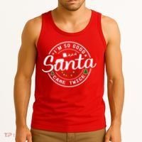 Im So Good Santa Came Twice Funny Christmas Logo Tank Top thumb 3
