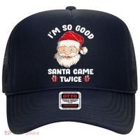 I'm So Good Santa Came Twice Funny Christmas Pajama Humor Hat thumb 0