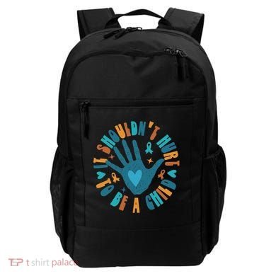 It Shouldn't Hurt To Be A Child Abuse Prevention Awareness Backpack