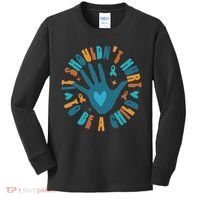 It Shouldn't Hurt To Be A Child Abuse Prevention Awareness Kids Long Sleeve Shirt thumb 0