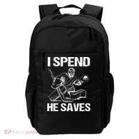 I Spend He Saves Hockey Goalie Backpack thumb 0