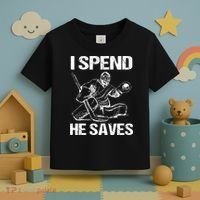 I Spend He Saves Hockey Goalie Toddler T-Shirt thumb 3