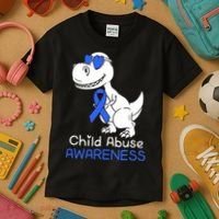 It Shouldn't Hurt To Be A Child Abuse Prevention Awareness Kids T-Shirt thumb 3