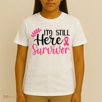 I'm Still Here Survivor Breast Cancer Awareness T-Shirt thumb 4