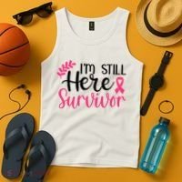 I'm Still Here Survivor Breast Cancer Awareness Tank Top thumb 4
