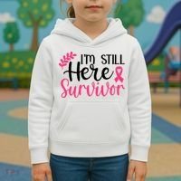 I'm Still Here Survivor Breast Cancer Awareness Kids Hoodie thumb 3