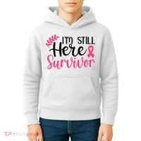 I'm Still Here Survivor Breast Cancer Awareness Kids Hoodie thumb 4