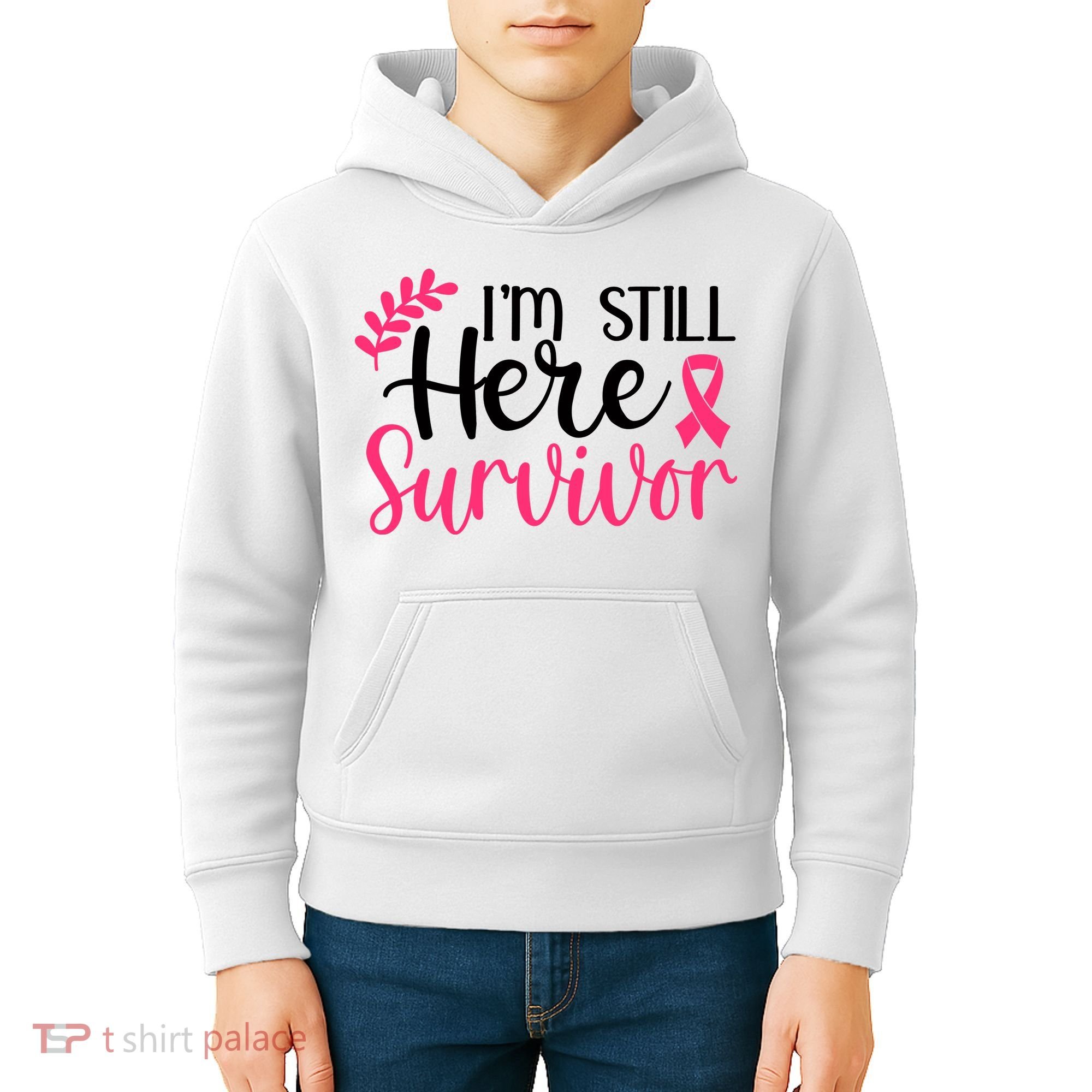 I'm Still Here Survivor Breast Cancer Awareness Kids Hoodie