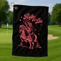 I Should Have Been A Cowgirl Player Bull Riding Golf Towel thumb 1
