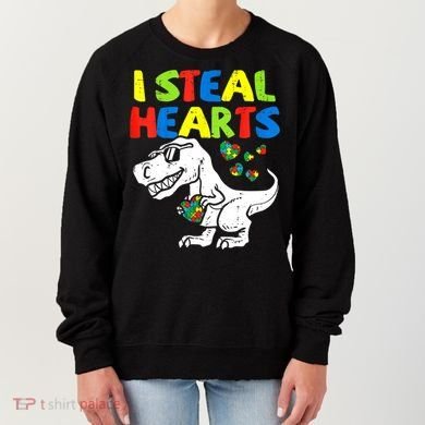 I Steal Hearts Autism Dinosaur Women's Sweatshirt
