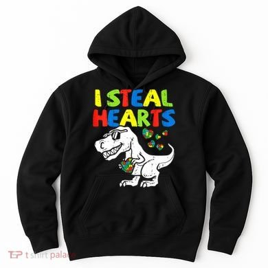 I Steal Hearts Autism Dinosaur Hoodie
