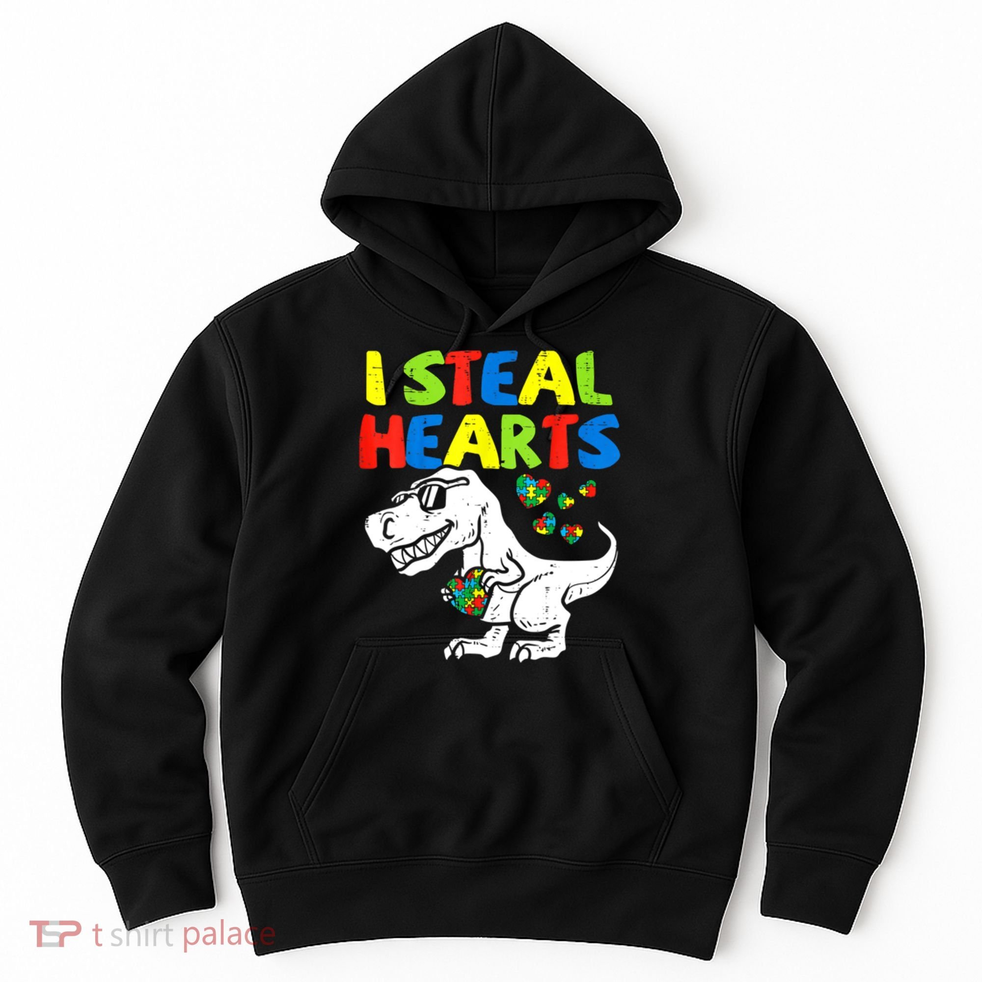I Steal Hearts Autism Dinosaur Hoodie