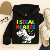 I Steal Hearts Autism Dinosaur Hoodie thumb 4