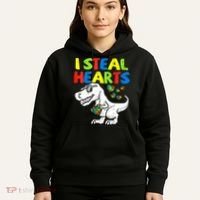 I Steal Hearts Autism Dinosaur Hoodie thumb 5