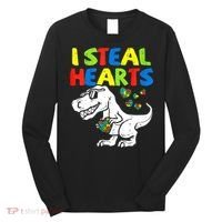 I Steal Hearts Autism Dinosaur Long Sleeve Shirt thumb 0