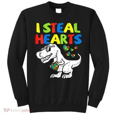 I Steal Hearts Autism Dinosaur Sweatshirt