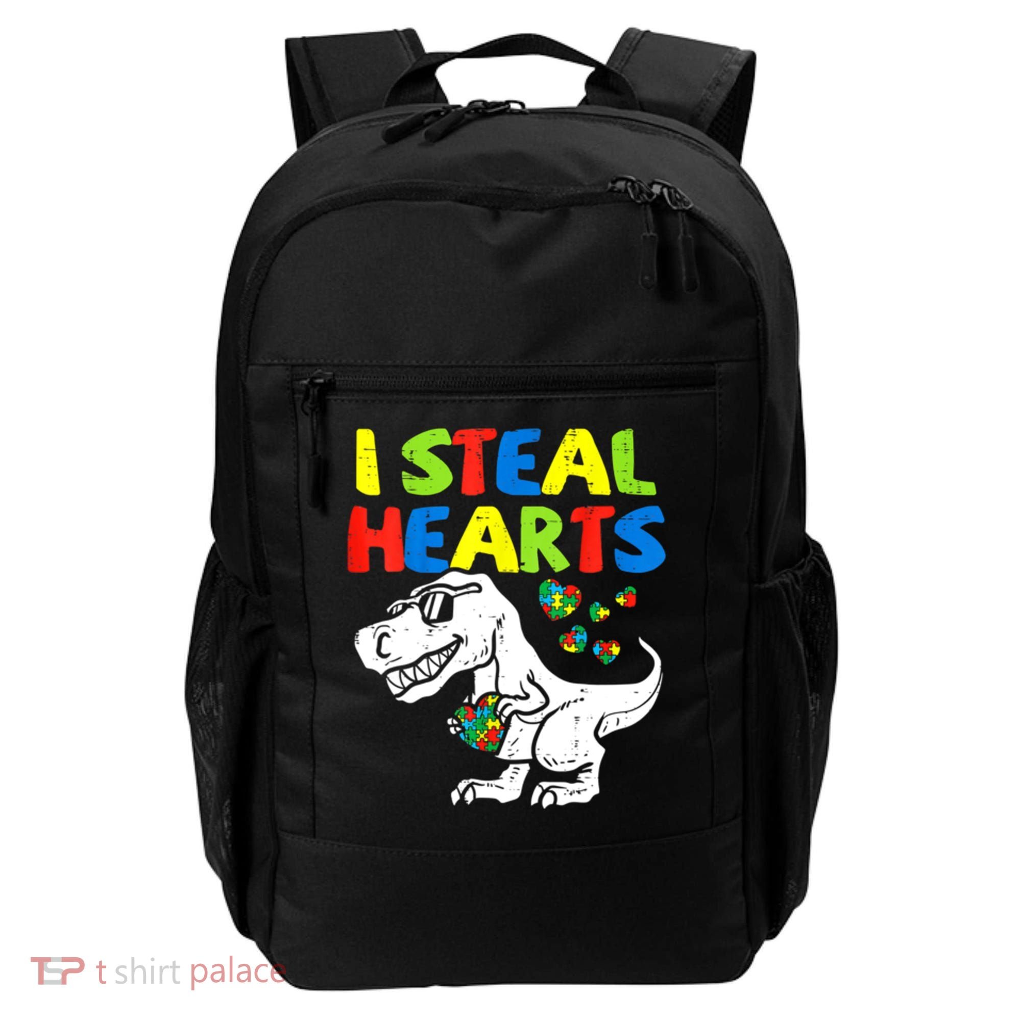 I Steal Hearts Autism Dinosaur Backpack