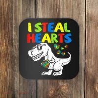 I Steal Hearts Autism Dinosaur Coaster thumb 0