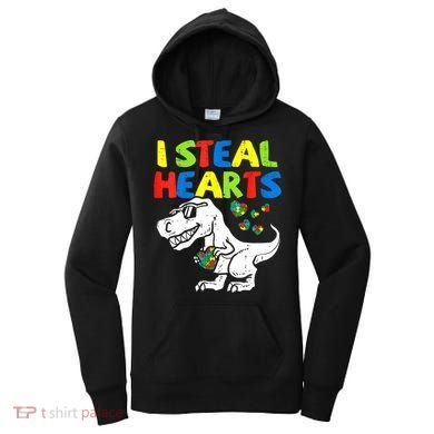 I Steal Hearts Autism Dinosaur Women's Hoodie