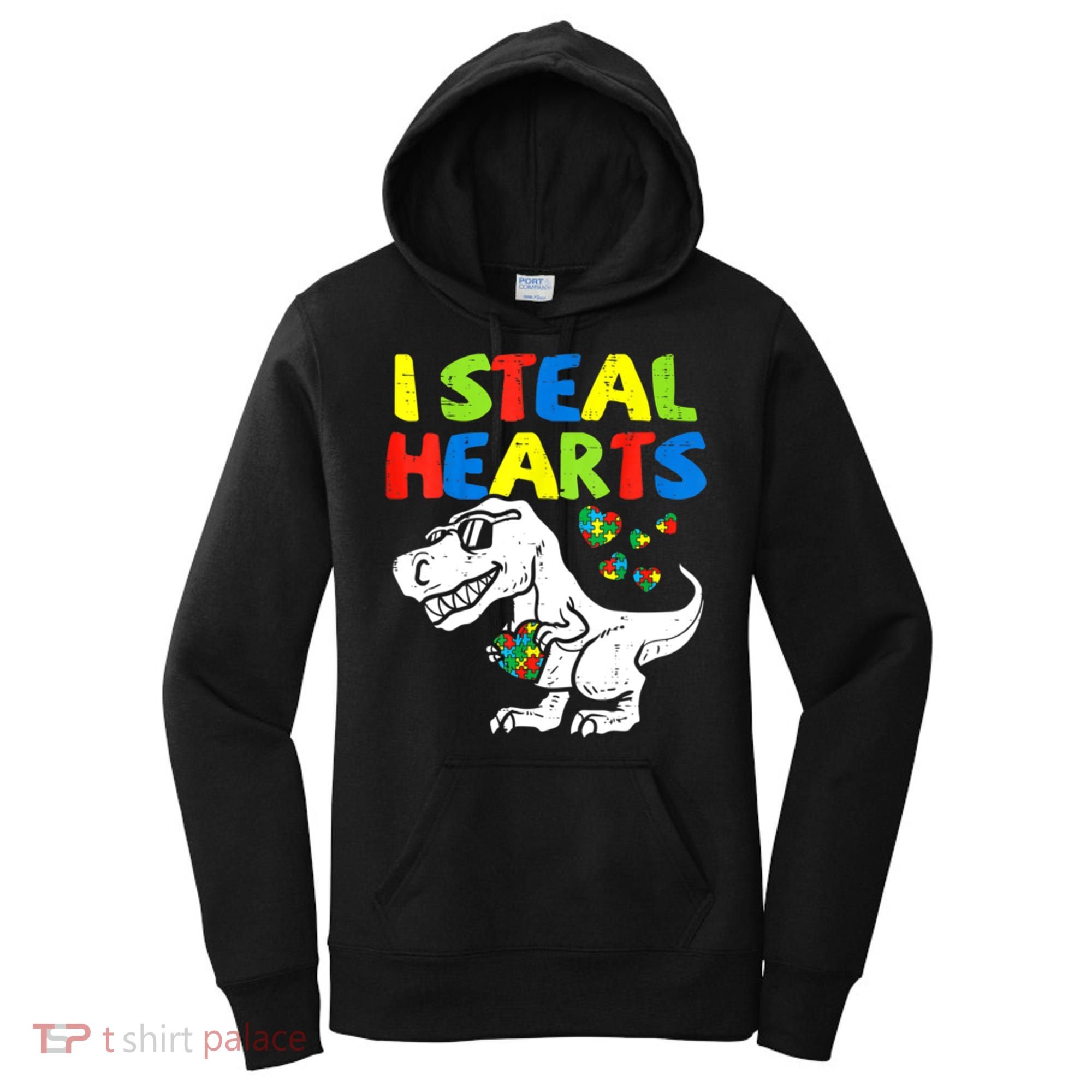 I Steal Hearts Autism Dinosaur Women's Hoodie