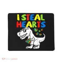 I Steal Hearts Autism Dinosaur Mousepad thumb 0