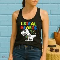 I Steal Hearts Autism Dinosaur Women's Tank Top thumb 2