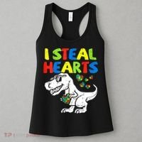 I Steal Hearts Autism Dinosaur Women's Tank Top thumb 3
