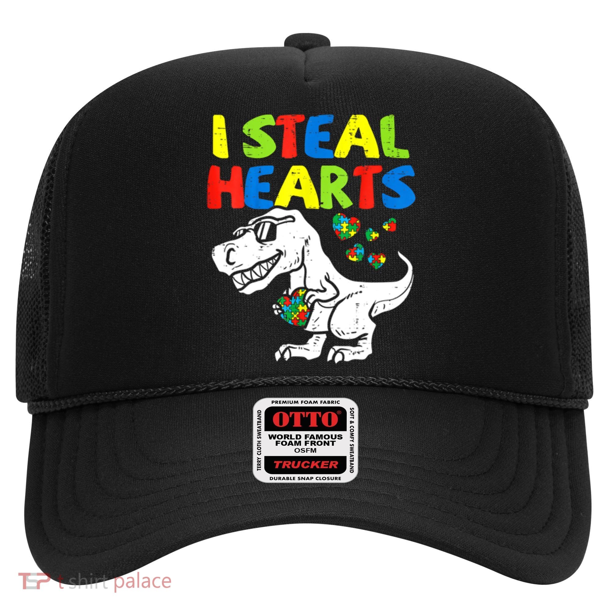 I Steal Hearts Autism Dinosaur Hat