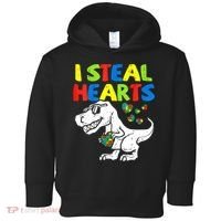 I Steal Hearts Autism Dinosaur Toddler Hoodie thumb 0