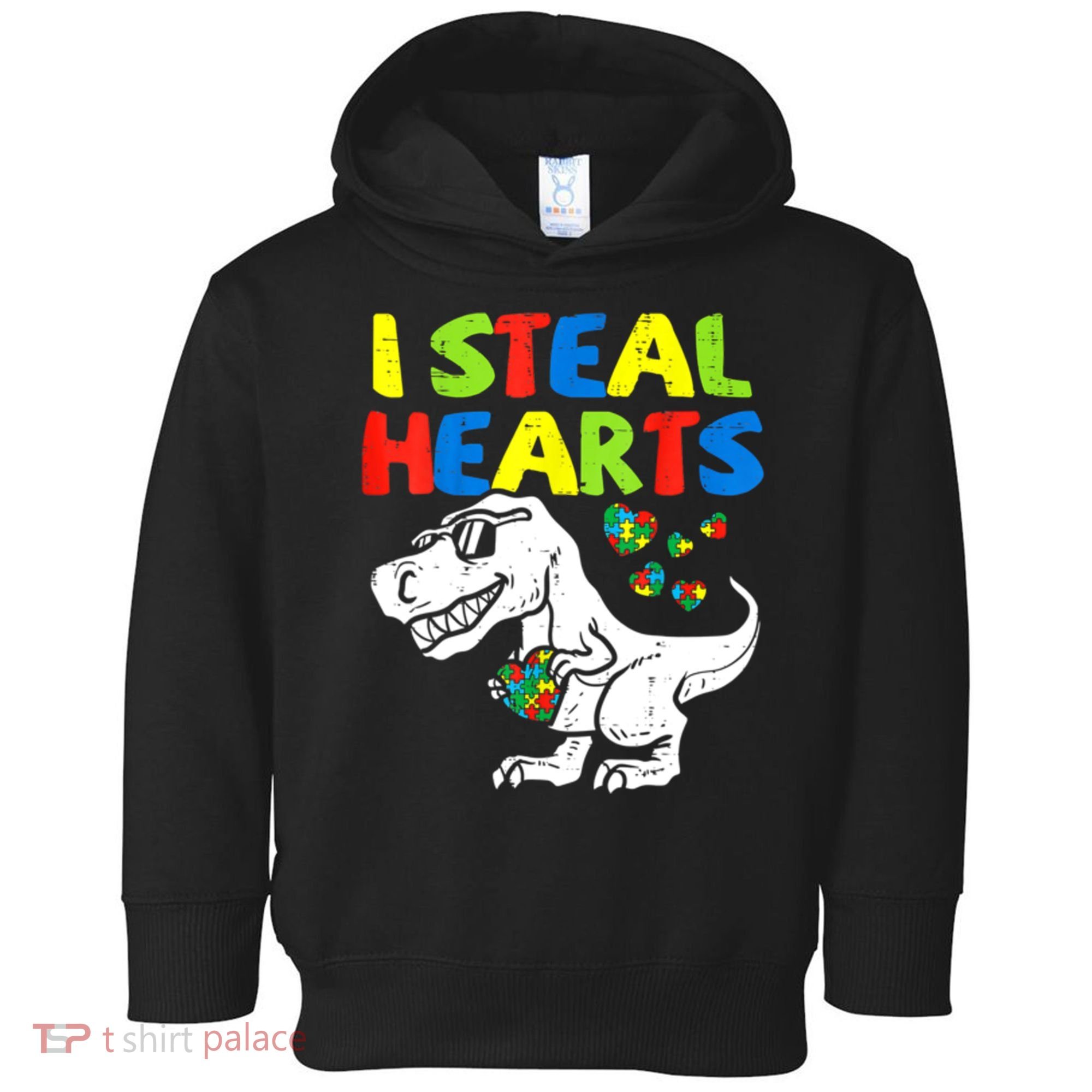 I Steal Hearts Autism Dinosaur Toddler Hoodie