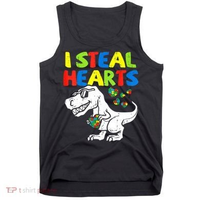 I Steal Hearts Autism Dinosaur Tank Top
