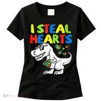 I Steal Hearts Autism Dinosaur Women's T-Shirt thumb 0