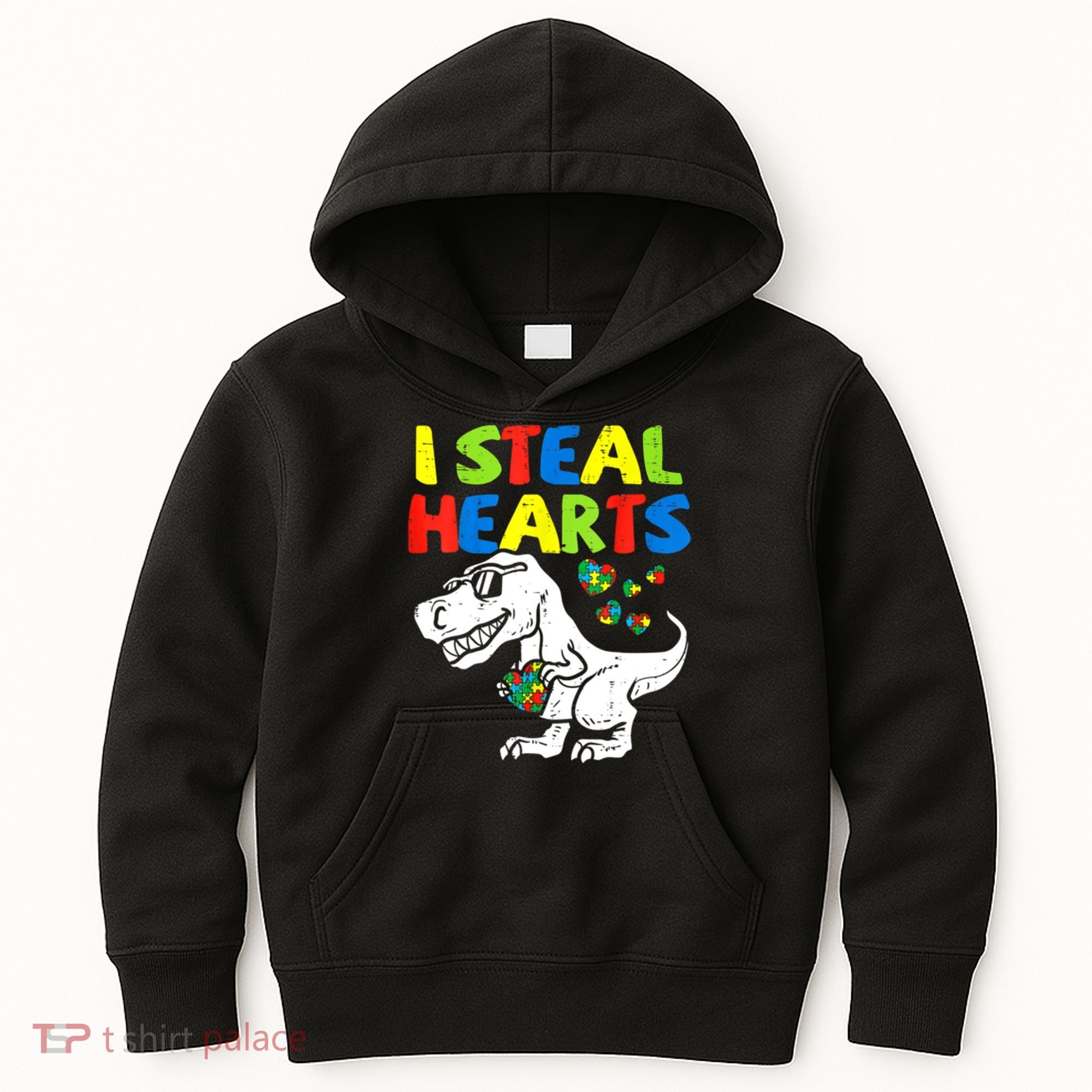 I Steal Hearts Autism Dinosaur Kids Hoodie