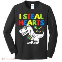 I Steal Hearts Autism Dinosaur Kids Long Sleeve Shirt thumb 0