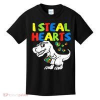 I Steal Hearts Autism Dinosaur Kids T-Shirt thumb 0