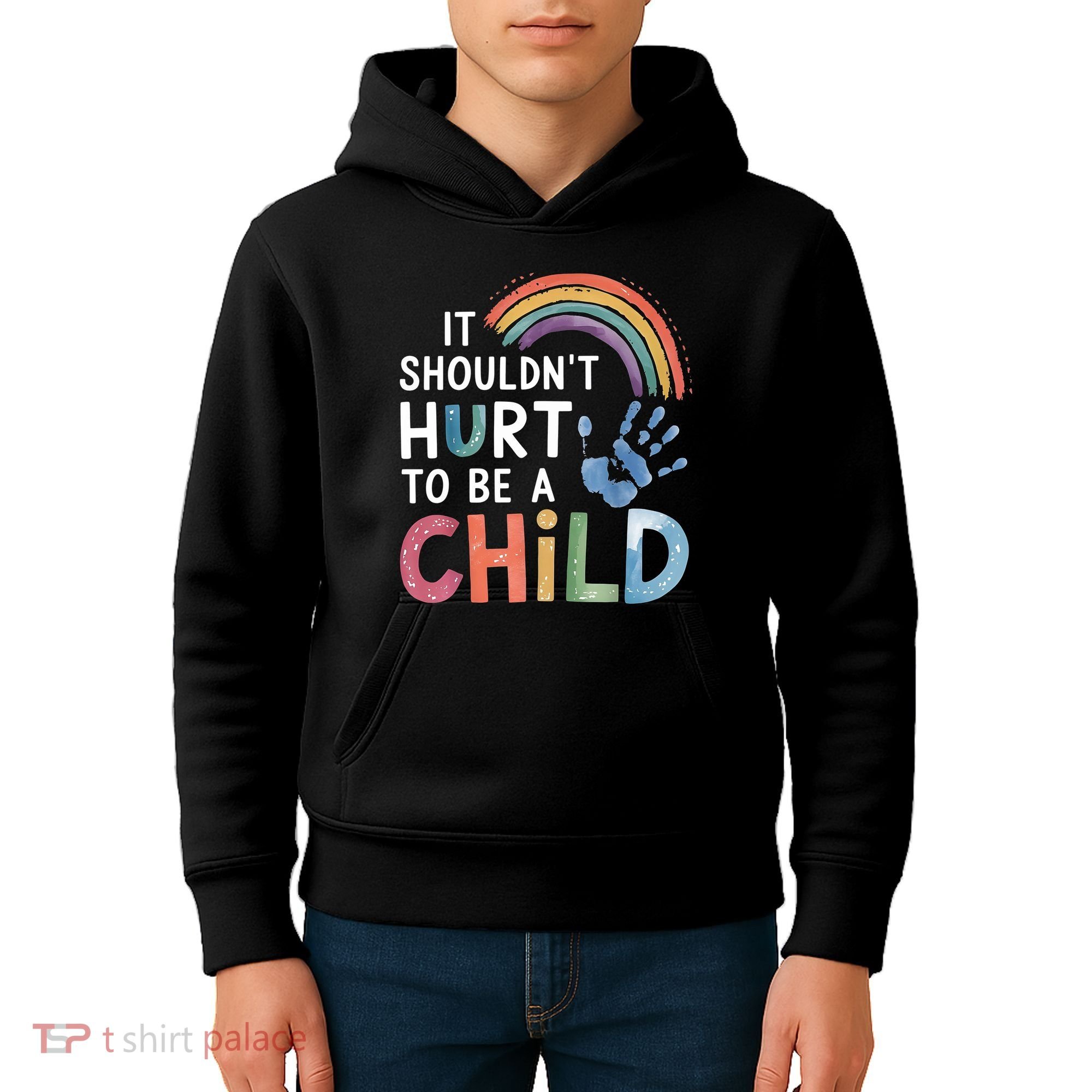 It Shouldn't Hurt To Be A Child Abuse Prevention Awareness  Kids Hoodie