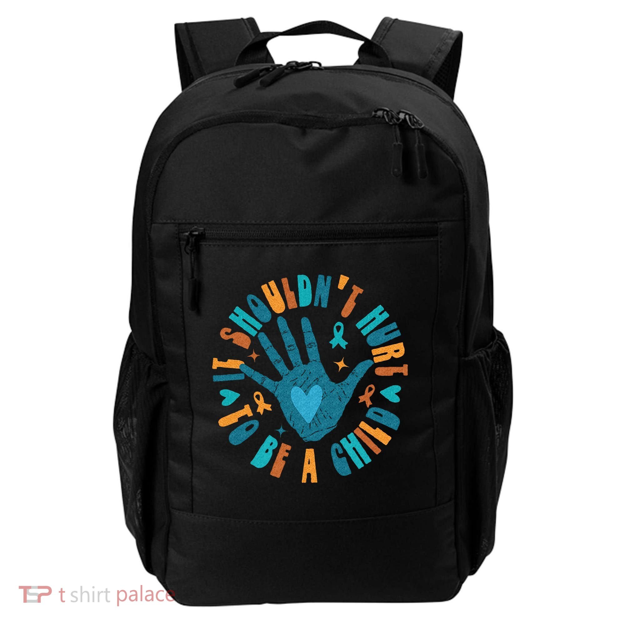 It Shouldnt Hurt To Be A Child Abuse Prevention Awareness Backpack