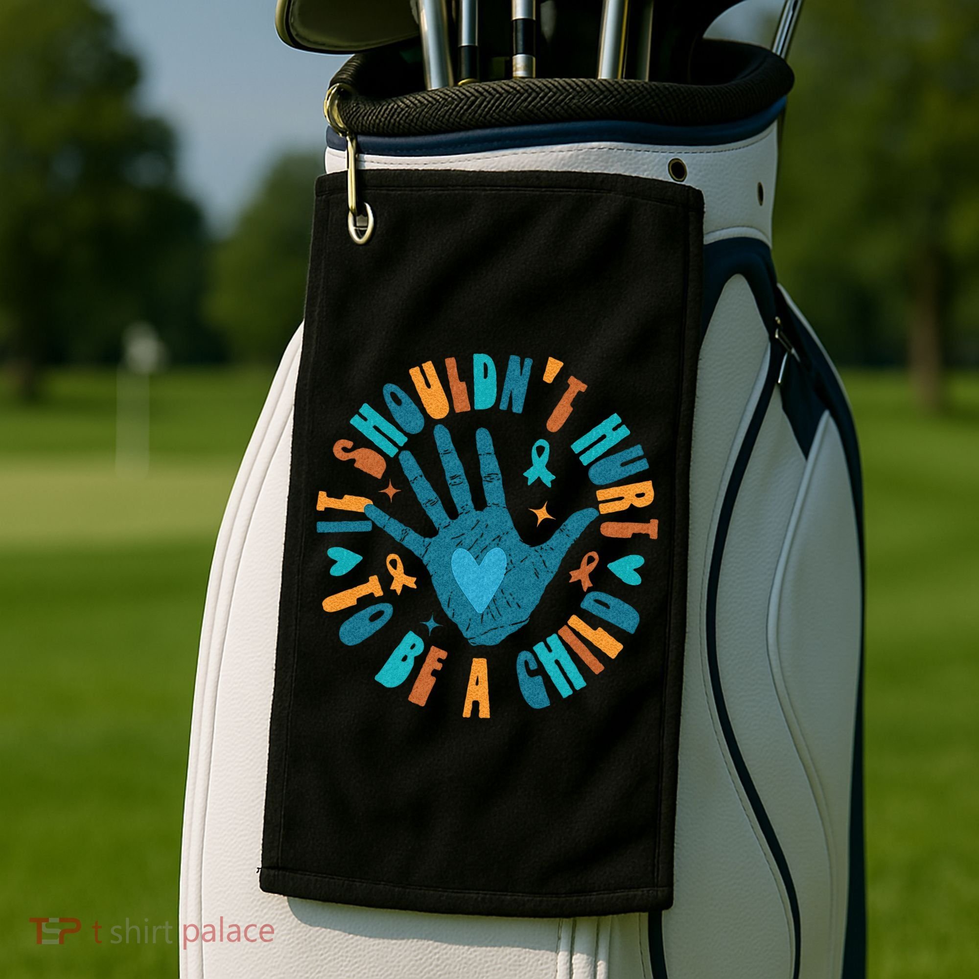It Shouldnt Hurt To Be A Child Abuse Prevention Awareness Golf Towel