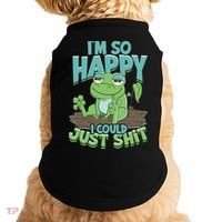 I'm So Happy I Could Just Shit Funny Frog Doggie Tank thumb 0