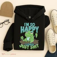 I'm So Happy I Could Just Shit Funny Frog Hoodie thumb 4