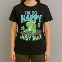 I'm So Happy I Could Just Shit Funny Frog T-Shirt thumb 4