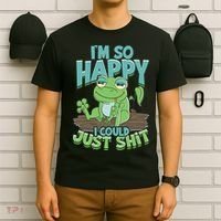 I'm So Happy I Could Just Shit Funny Frog T-Shirt thumb 6